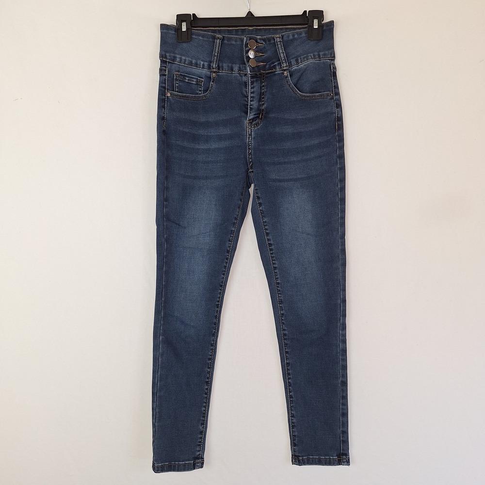 Bleu Jeans Womens 4 Blue‎ High Rise Skinny Dark Wash Stretch Denim 28×25.5 Slim